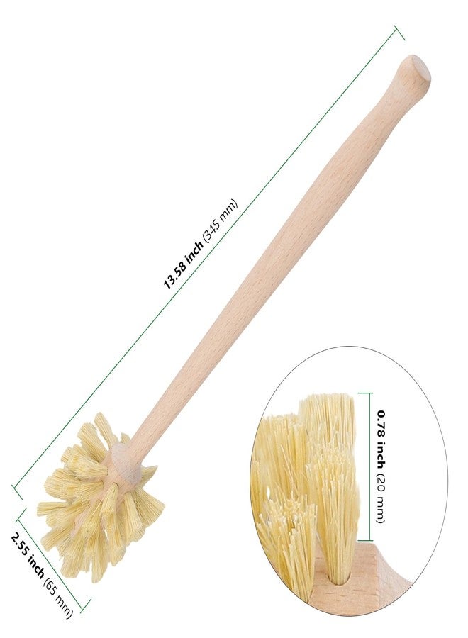 HAKZEON 4 Pack Wood Bottle Brush 14 Inch Extra Long Beechwood Handle and Sisal Bristles, Kitchen Bottle Brush for Scrubs Wide Mouth Jars, Cups, Tumblers, Dishes, Vases - Image 2